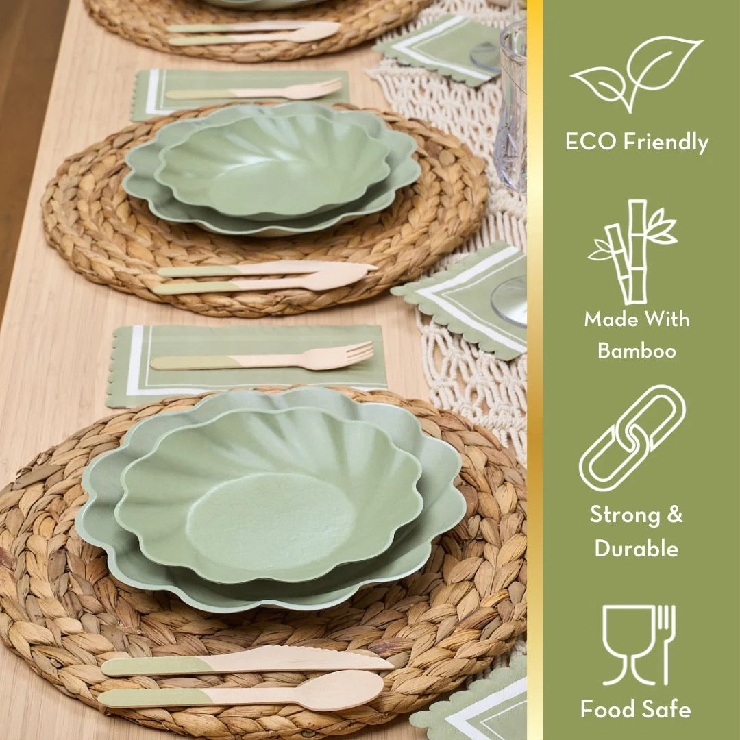 Simply Eco Compostable Plates - Sage