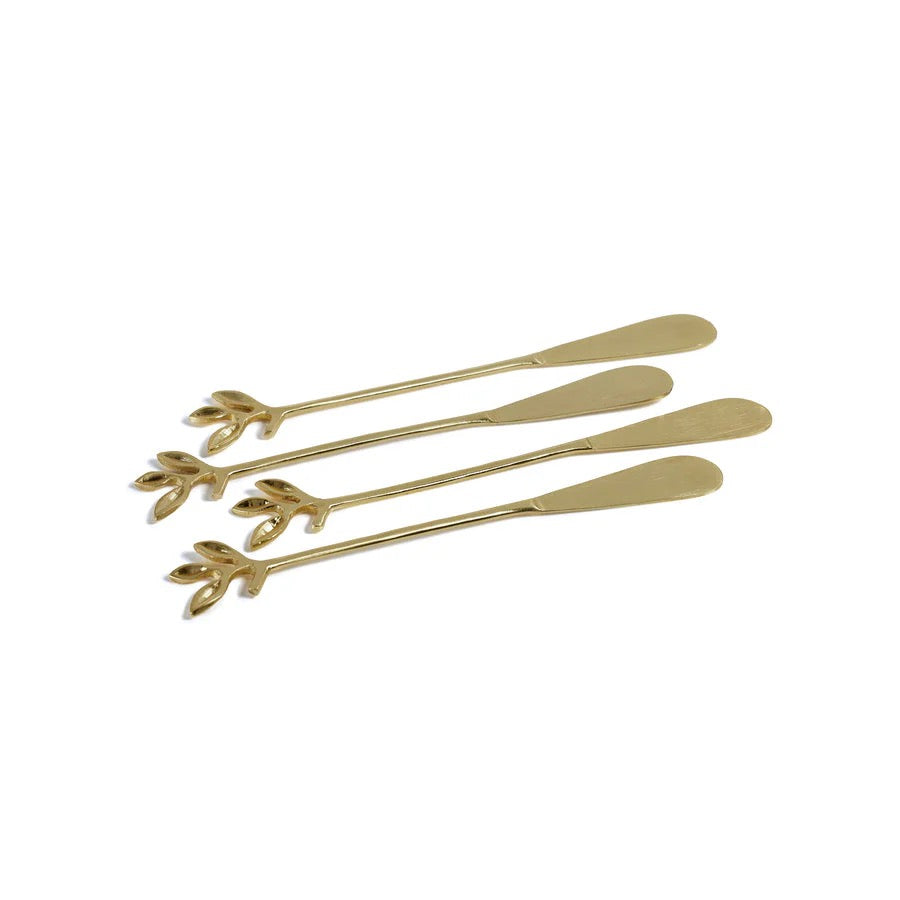 Gold Leaves Cocktail Spreaders - Set of 4