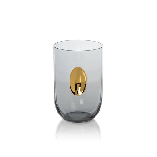 Aperitivo Tumbler with Gold Accent - Ash Gray