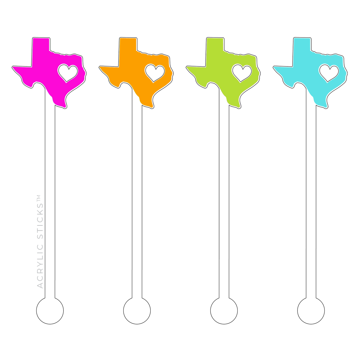 For the Love of Texas Acrylic Stir Sticks Combo