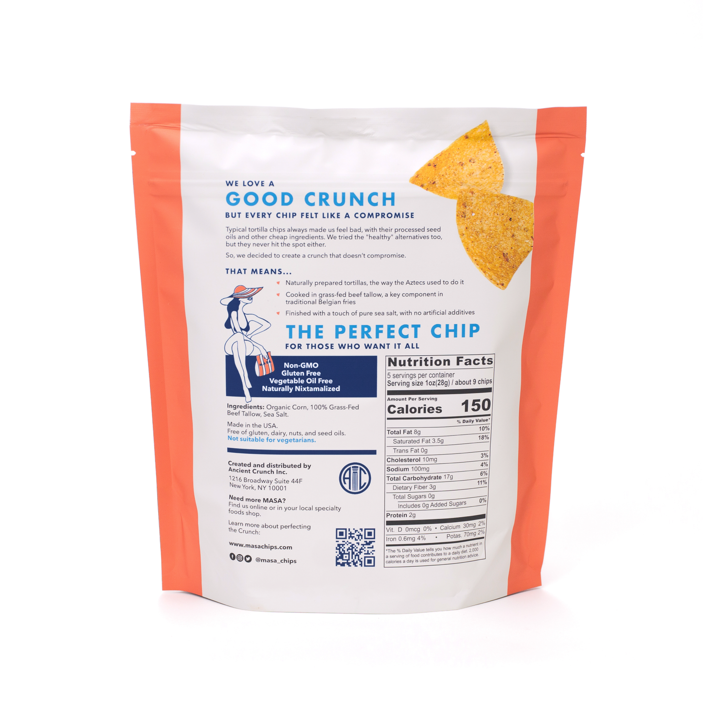 MASA Traditional Tortilla Chips, 5oz Bag Case
