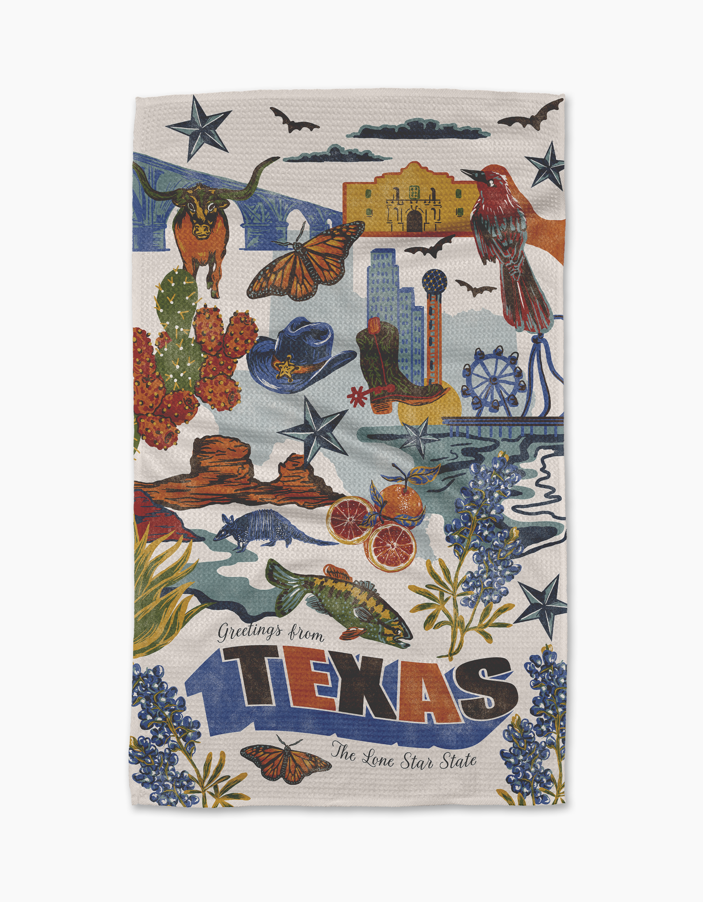 Greetings From Texas Tea Towel