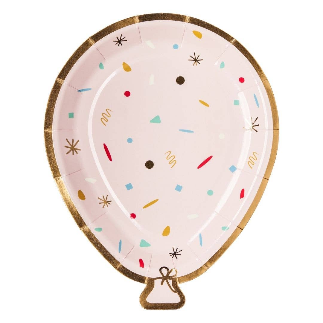 Balloon Die Cut Salad Paper Plate Lets Celebrate Assorted - 8pkg