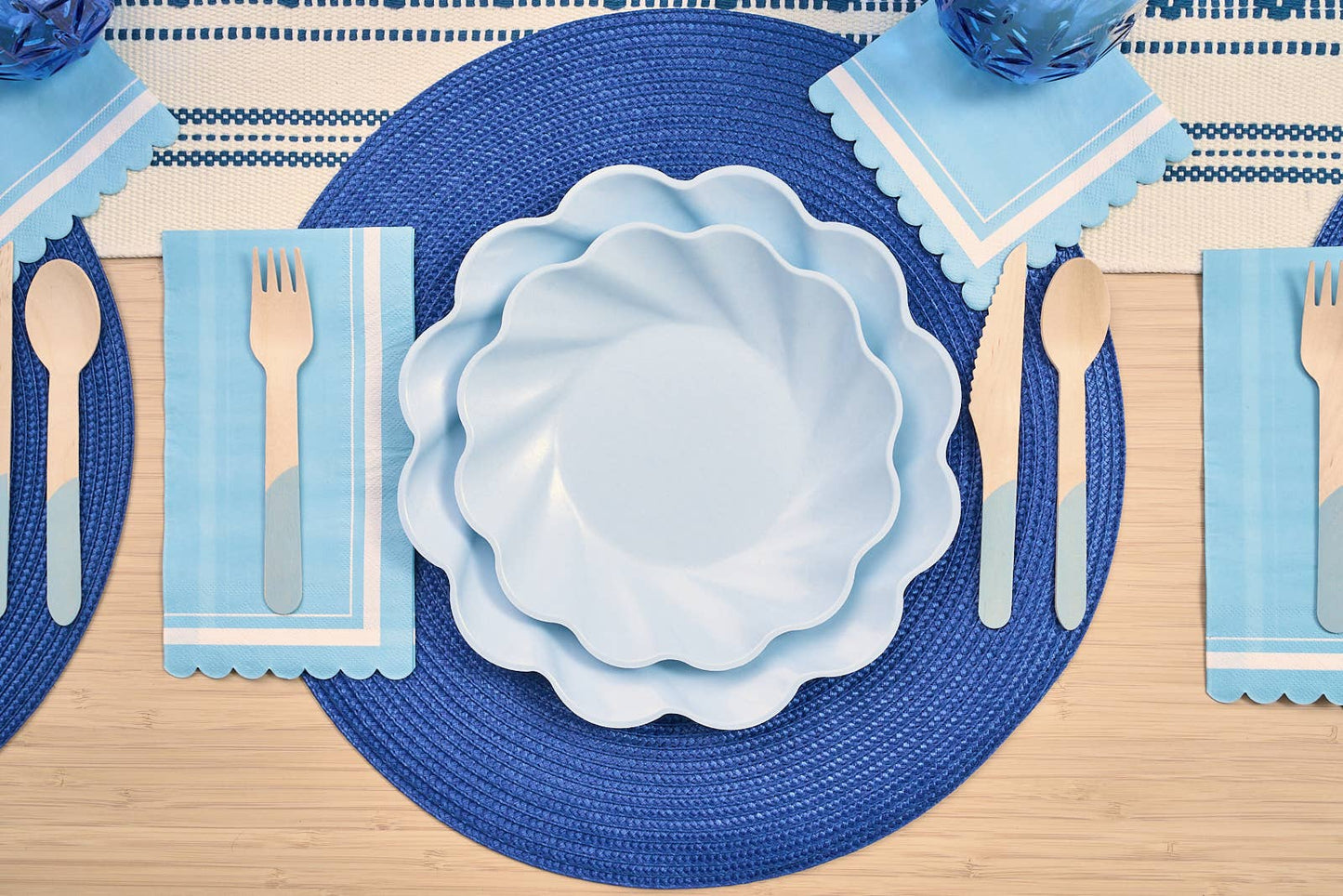 Simply Eco Compostable Bamboo Extra Large Dinner Plate Sky Blue /8pkg