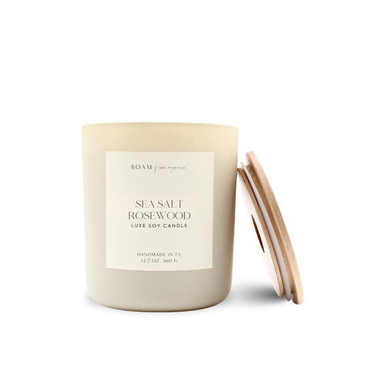 Luxe Cream Candle 12.7 oz, Sea Salt Rosewood