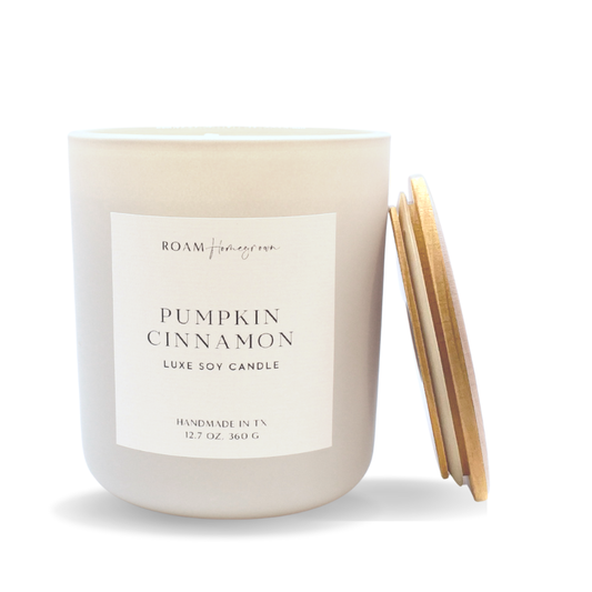 Pumpkin + Cinnamon Autumn Soy Candle, 65 hr burn time