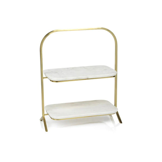 Madeleine Marble 2-Tier Stand