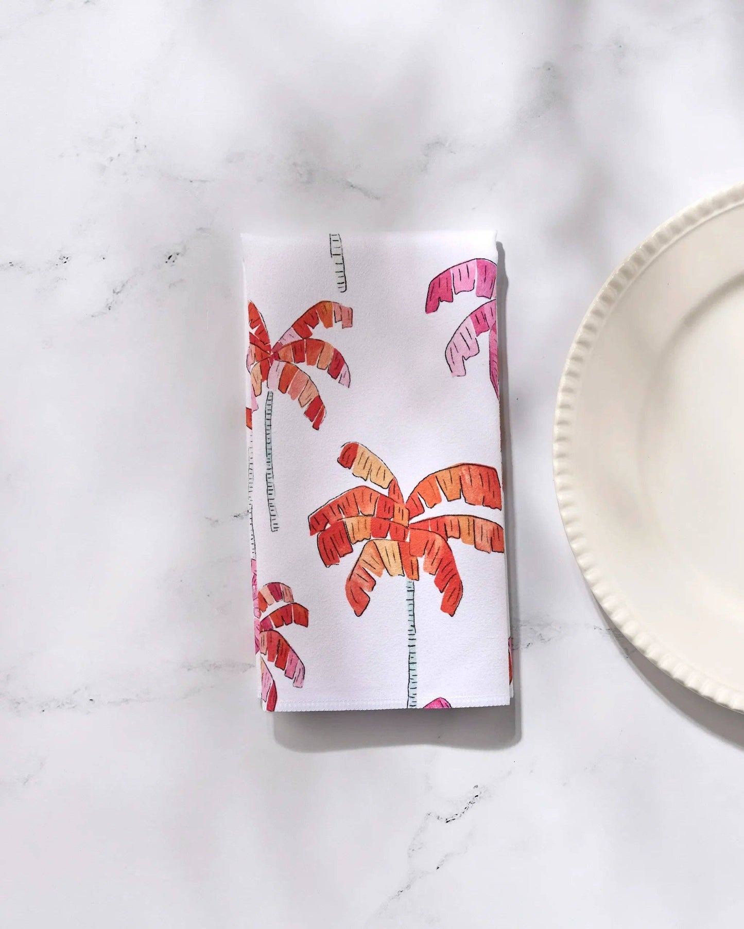 Pink Palms Dinner Napkin Set
