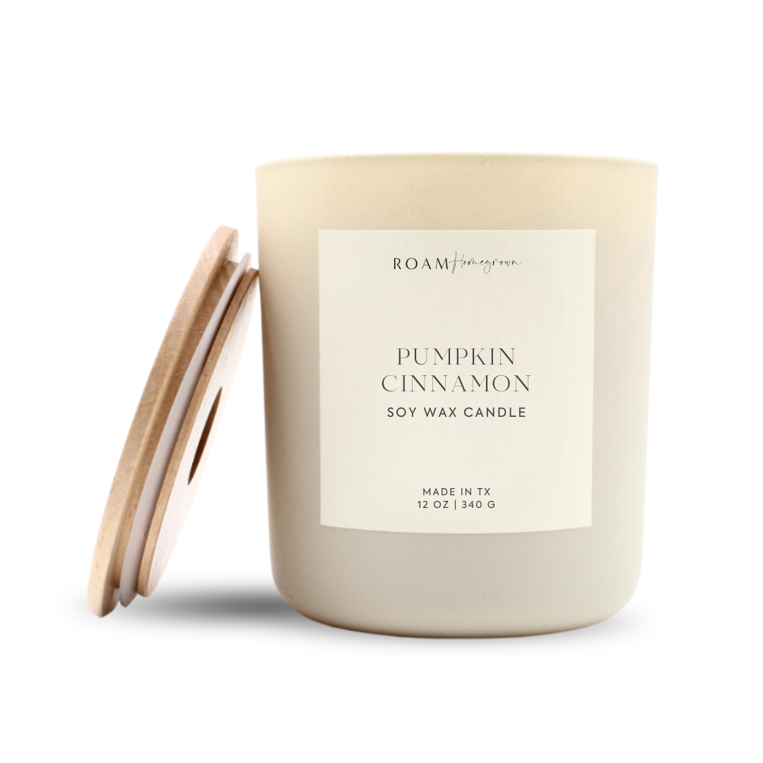 Pumpkin + Cinnamon Soy Candle, 65 hr burn time