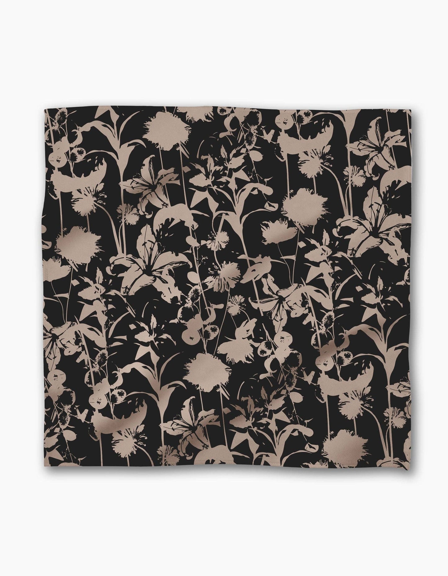 Inverted Floral Black Dinner Napkins