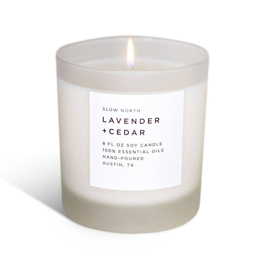 Lavender + Cedar Frosted Candle