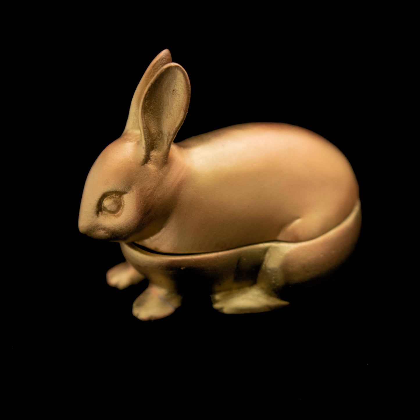 Antique Brass Finish Pewter Hare Decorative Box