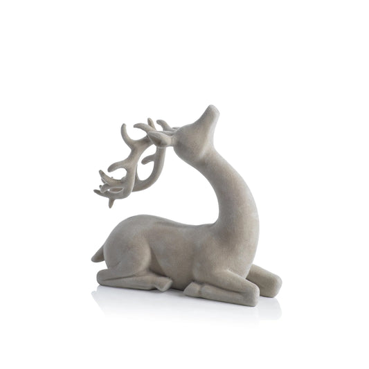 Flocked Deer - Natural