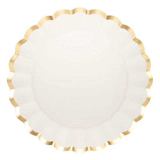 Flower Charger Plate Gold & White