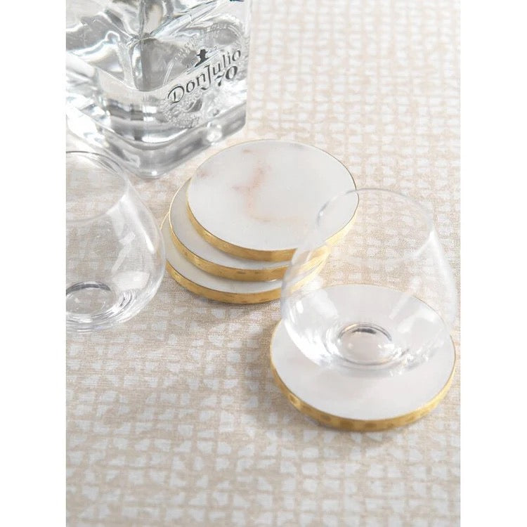 Marmo Marble Round Coaster Set