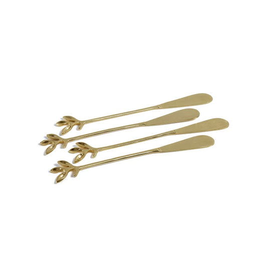 Gold Leaves Cocktail Spreaders - Set of 4