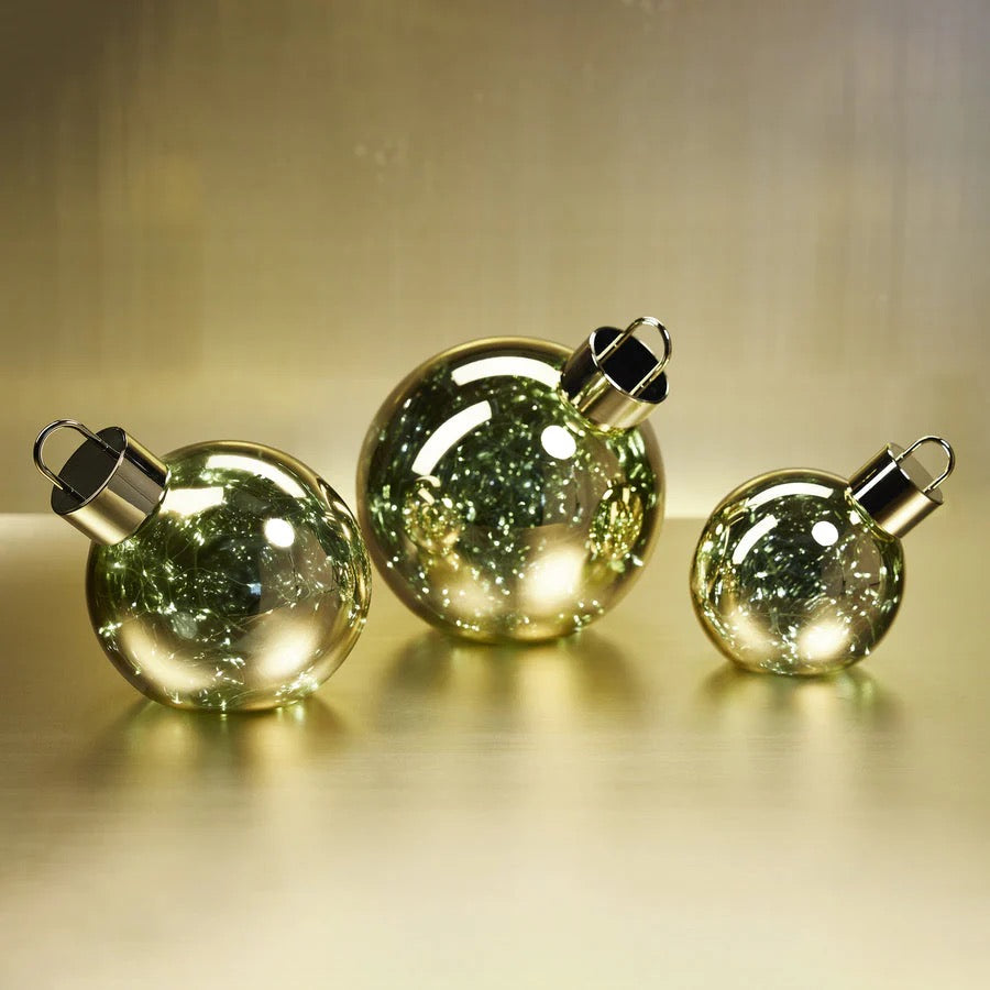 LED Metallic Glass Oversized Ornament Ball - Gold