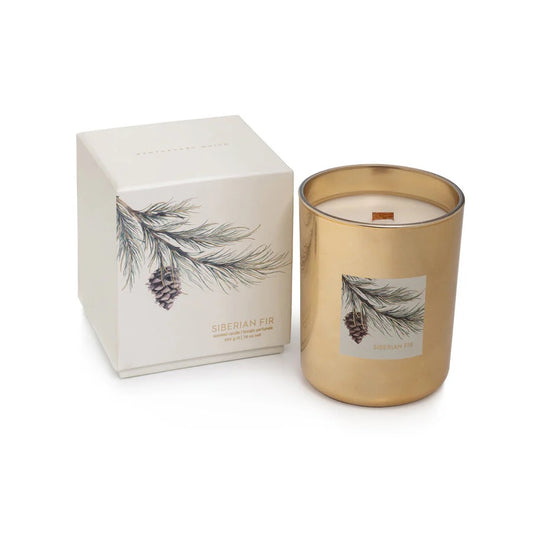 Siberian Fir Wood Wick Candle - Gray Gift Box