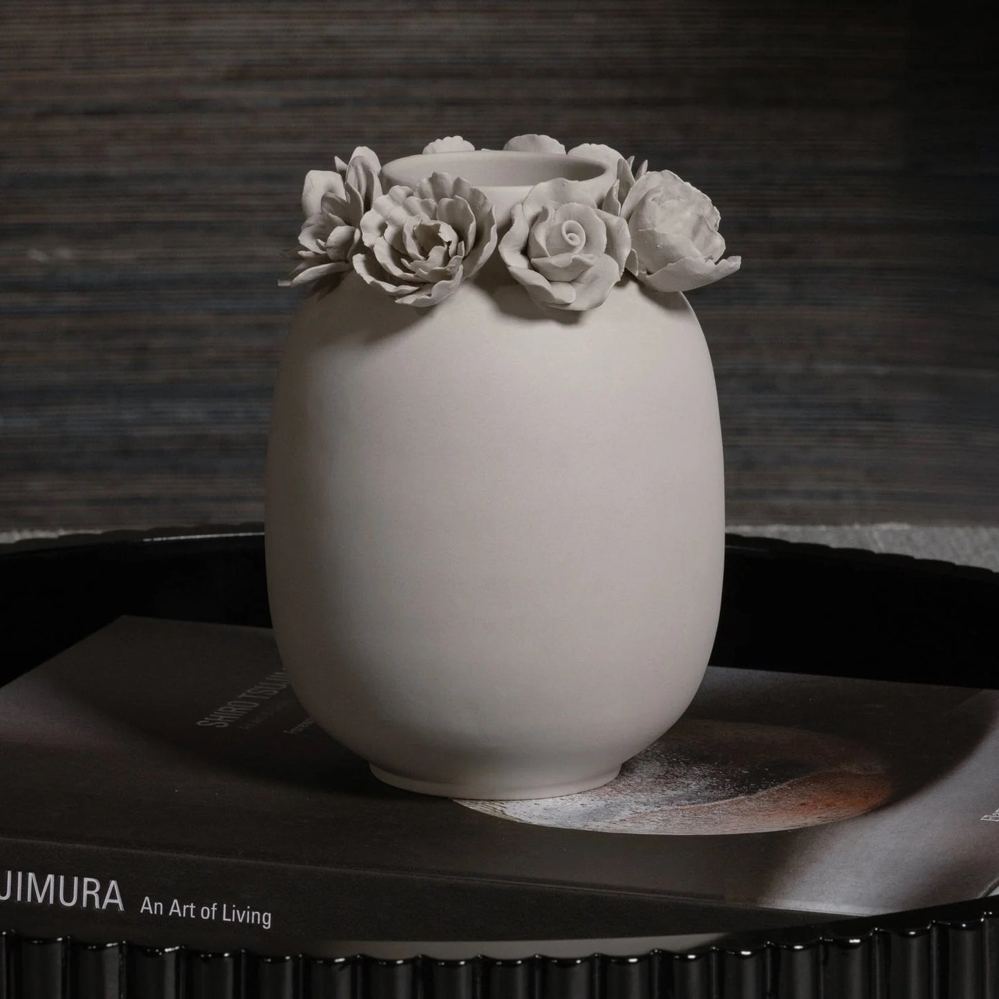 Petite Couronne Bone China Vase - Taupe