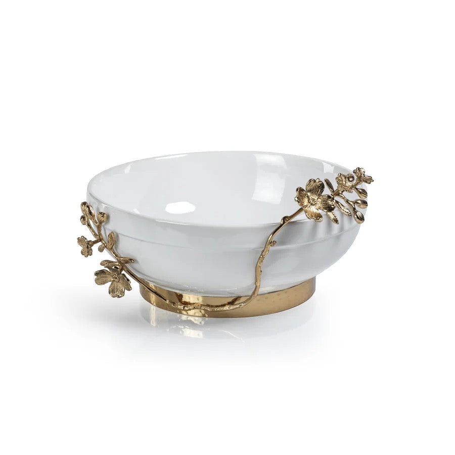 Tavolo Ceramic Bowl w/Gold Floral Trim