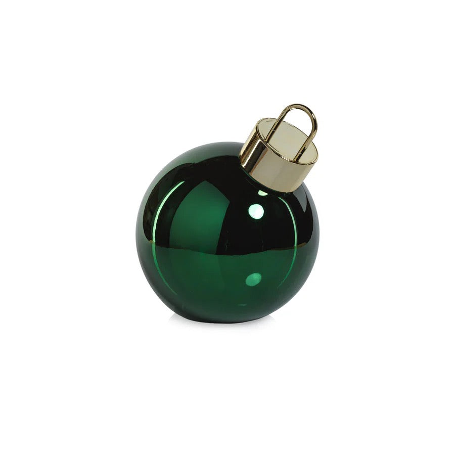 LED Metallic Glass Oversized Ornament Ball - Green