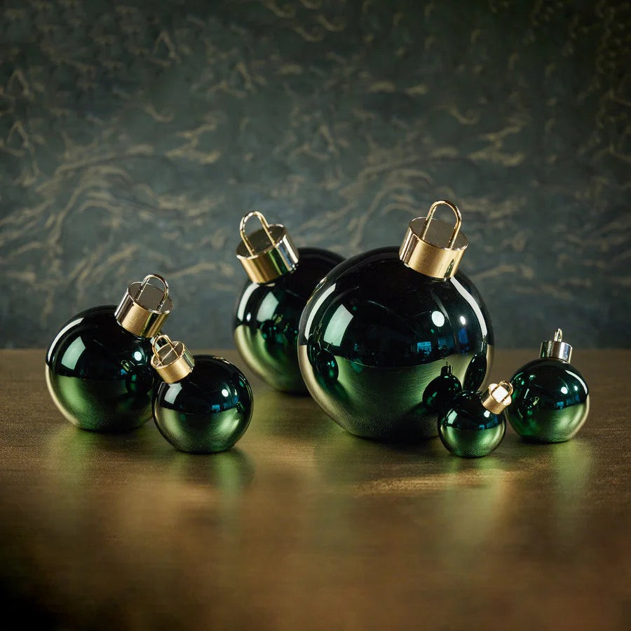 LED Metallic Glass Oversized Ornament Ball - Green