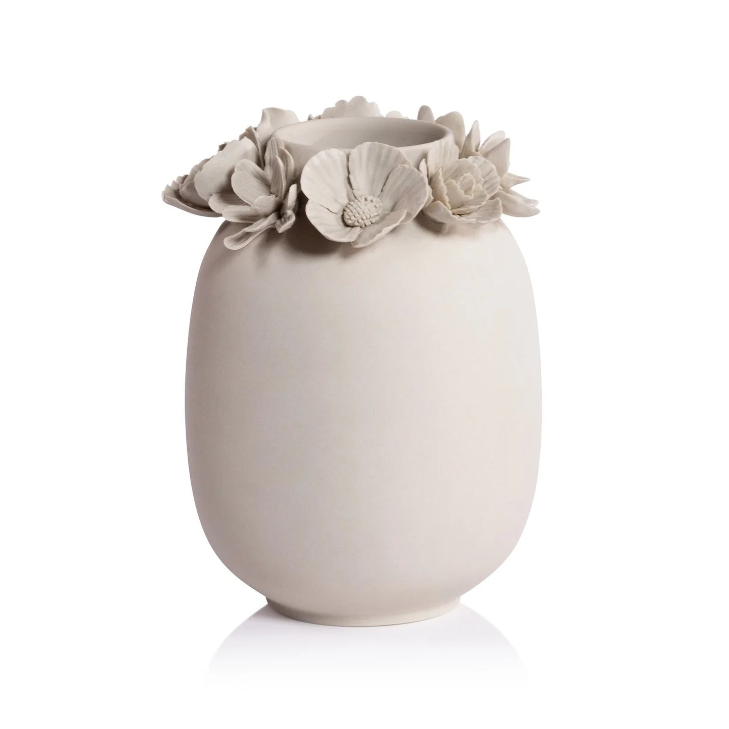 Petite Couronne Bone China Vase - Taupe