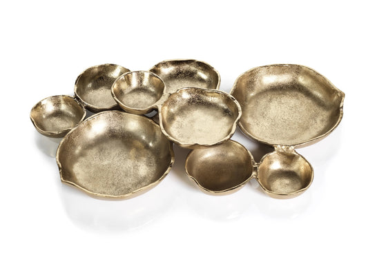Cluster of Nine  Serving Bowls - Gold