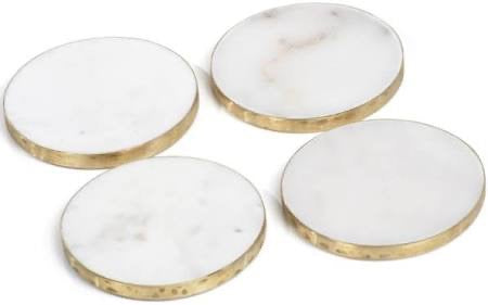 Marmo Marble Round Coaster Set