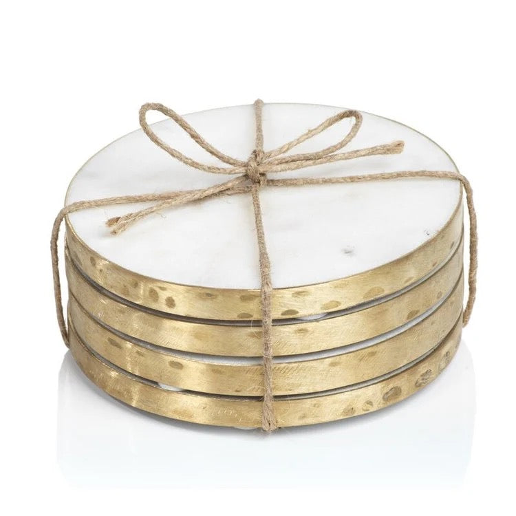 Marmo Marble Round Coaster Set