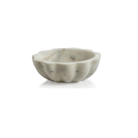 Scalloped Marble Condiment Bowl