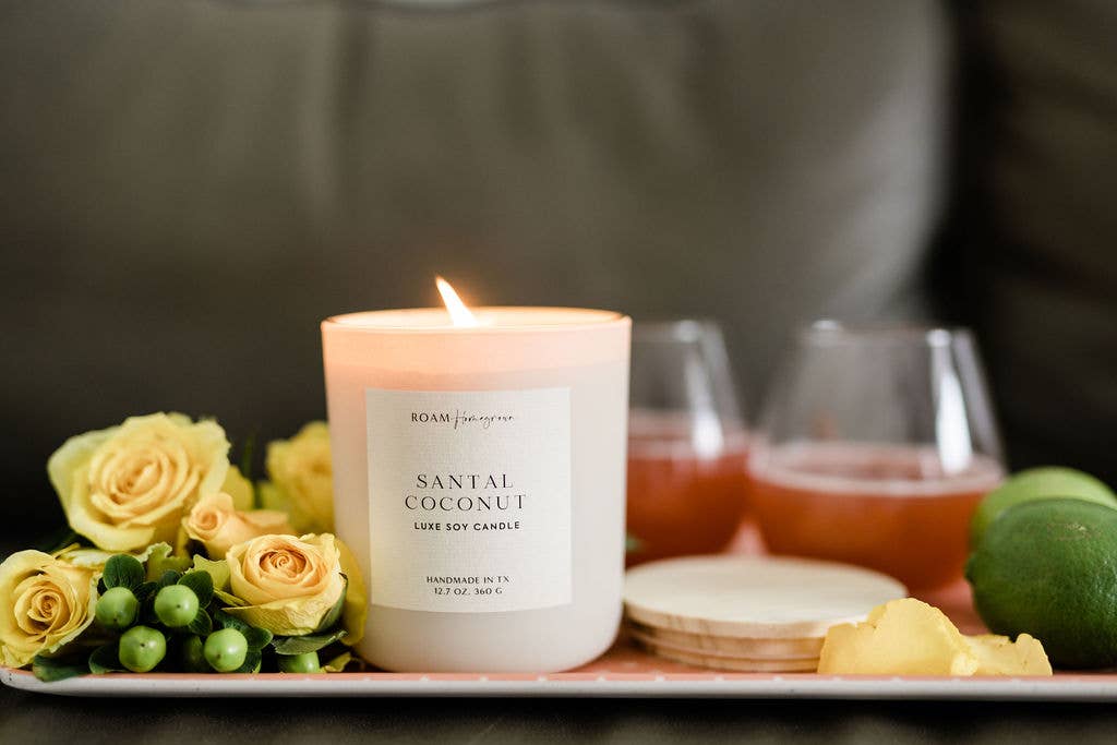 Santal Coconut Luxury Soy Candle, 12.7 oz, Cream