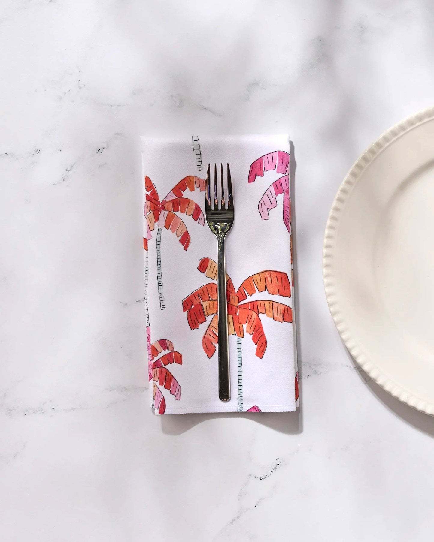 Pink Palms Dinner Napkin Set